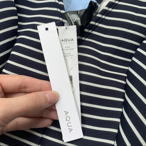 NWT AQUA Scuba Neoprene Striped Dress - Picture 10 of 16
